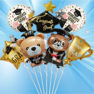 Class of 2026 Graduation Balloons, Gold Foil Grad Balloons for High School, College, Kindergarten & Pre-K Graduation Party Decorations, Congrats Grad 2026 Party Supplies