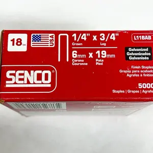 STAPLES 18 GA 1/4” x 3/4” FINISH STAPLER L11BAB 5,000 STAPLES senco