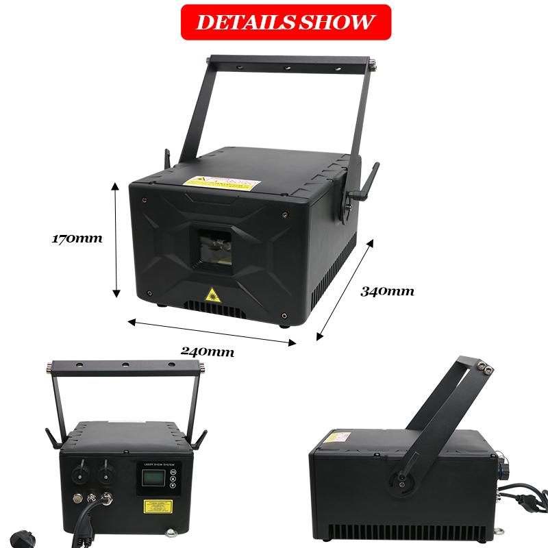 10W Laser Light IP66 Waterproof 10W RGB Full Color 3D Animation ILDA Aluminium housing touchscreen ILDA & DMX512 Sound Activated Control Party Lights for Club Birthday wedding Bar Disco Concert