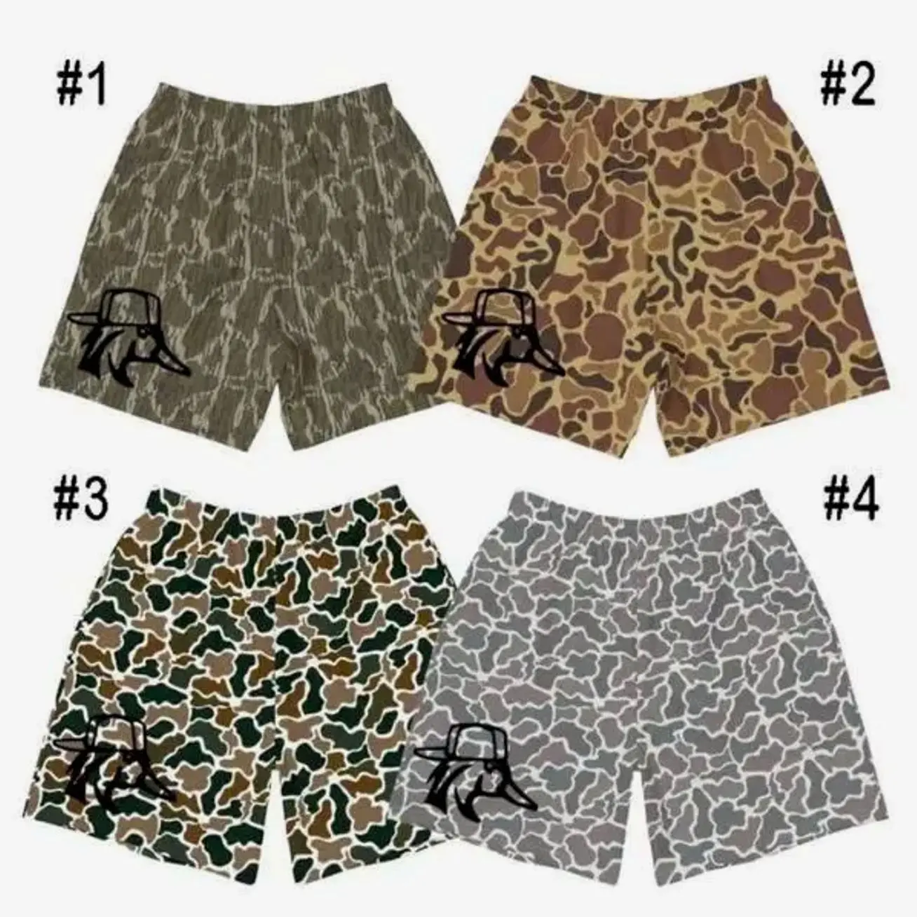 Men's Duck Camo Athletic Shorts, Quick Dry Lightweight Camouflage Running Gym Outdoor Casual Summer Shorts