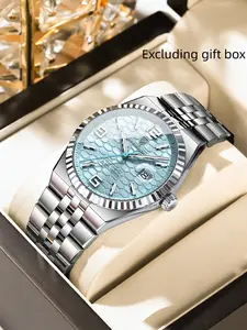 Poedagar original men's watch, Luminous Fashionable Watch, waterproof luminous date stainless steel quartz watch, fashion accessory, High End Watch, Stainless Steel Wristwatch