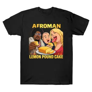 Oversized Afro-man Lemon Pound Cake Tee Graphic T-Shirt Streetwear Holiday Wear y2k cotton fashion Streetwear Lover Gift Top Trending