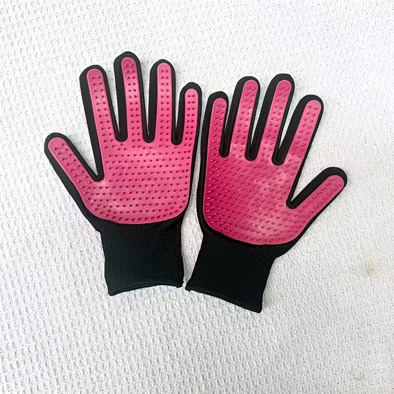 2-Pack Pet Grooming Gloves, De-Shedding and Massage Gloves for Dogs and Cats, Float Coat Remover Tool, Cat Cleaning Brush, Deshedding Tool