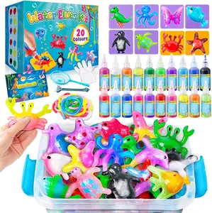 【Deals For You Days】Magic Water Elf Toy Kit – Squishies for Kids, 20 Gels & Molds, Magic Gel Water Pets Sensory DIY Craft Kit, Party Favors & Gifts for Kids Ages 3+