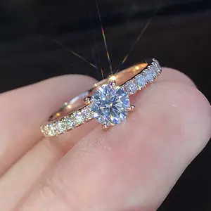 Women Shiny Zircon Rings Party Ring Vintage Zirconia Ring Elegant Women Engagement Rings Handmade Rings Jewelry Wedding Party Gift