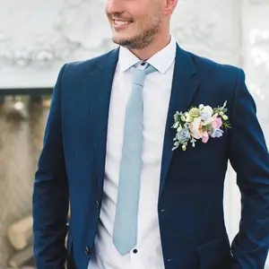 TIE MOOD Dusty Blue Collection Neckties, Bow Ties, & Pocket Square | Groom Groomsman | Davids Bridal | Birdy Grey | BHLDN