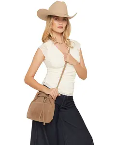 Avondayle Women's Suede Drawstring Bucket Bag - Ahb105