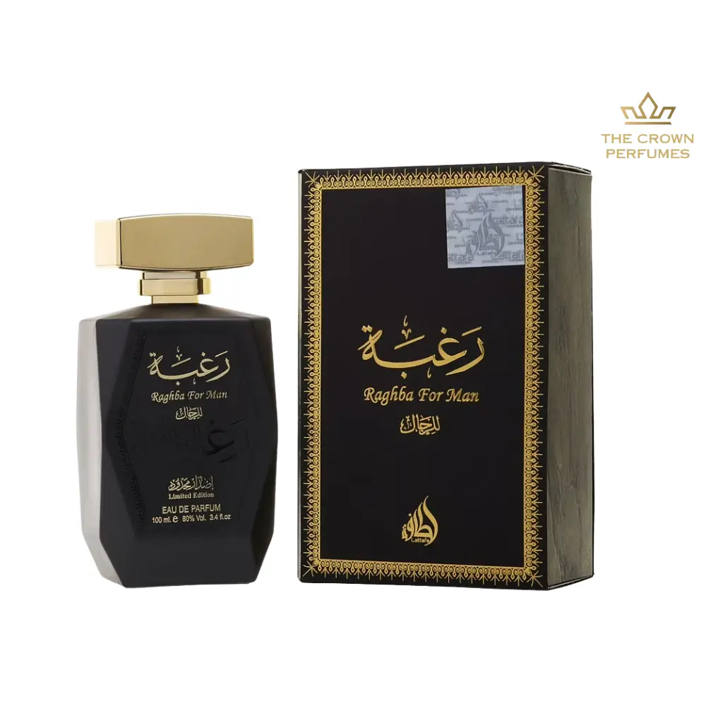 Lattafa Raghba Eau de Parfum for Men - 3.4 oz (100ml) Limited Edition Perfume, Warm-Woody, Long-Lasting Fragrance, Single Item