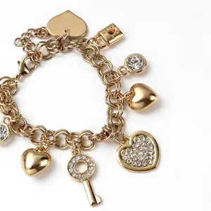 Heart Pendant Bracelet for Women,Dazzling Pendant Adjustable Chain Fashion Jewelry for Party Daily Decor Trendy All-match & Exquisite Jewelry for Birthday Gif