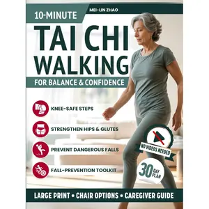 10-Minute Tai Chi Walking for Balance and Confidence: Countless knee-safe steps for seniors & caregivers to ease joint pain, strengthen hips & glutes, and prevent dangerous falls Hardcover – November 13, 2025