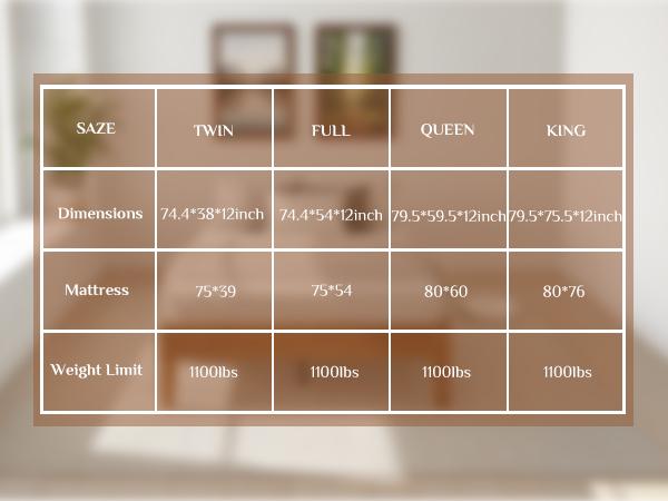 Classic Solid Wood Platform Bed, Sleek Minimalist Design, Sturdy Durable Frame for Bedroom Decor, Wooden Color