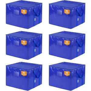 2/4/6 Pack Extra Large Moving Bags with Zippers and Carry Handles, Heavy-Duty Storage Totes for Moving, Packing, Closet Organization and Space Saving