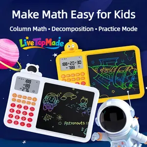 Educational Math Toy for Kids 3-8, STEM Toy,Erasable Writing & Drawing Tablet, Practice + − × ÷, Screen-Free  （+）Valentine Gifts for Kids