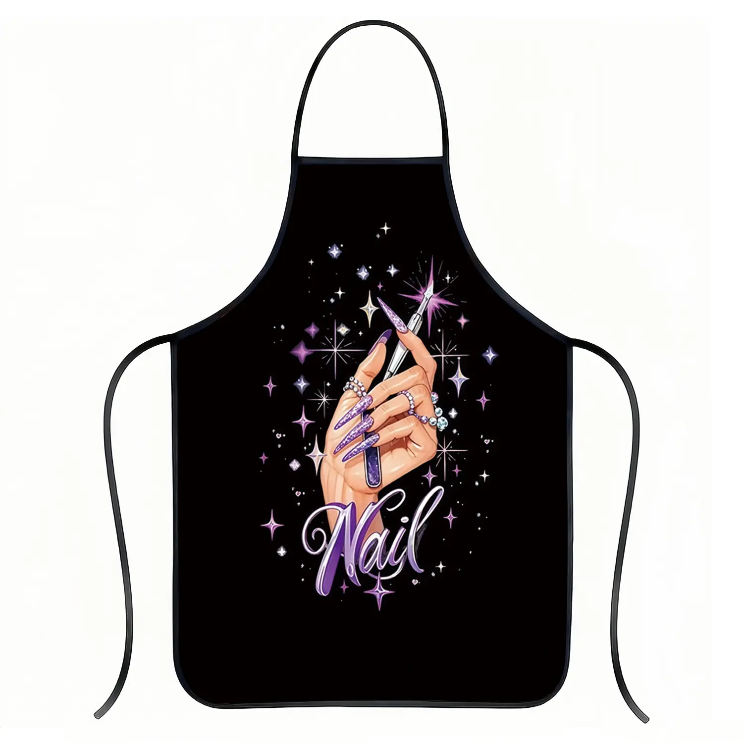 1Pc 2D beautiful patterned apron, Kitchen Cooking Aprons, Stylish Bbq Apron, sleeveless design, perfect for home kitchens, restaurants, outdoor gatherings and barbecues, both for cooking and cleaning