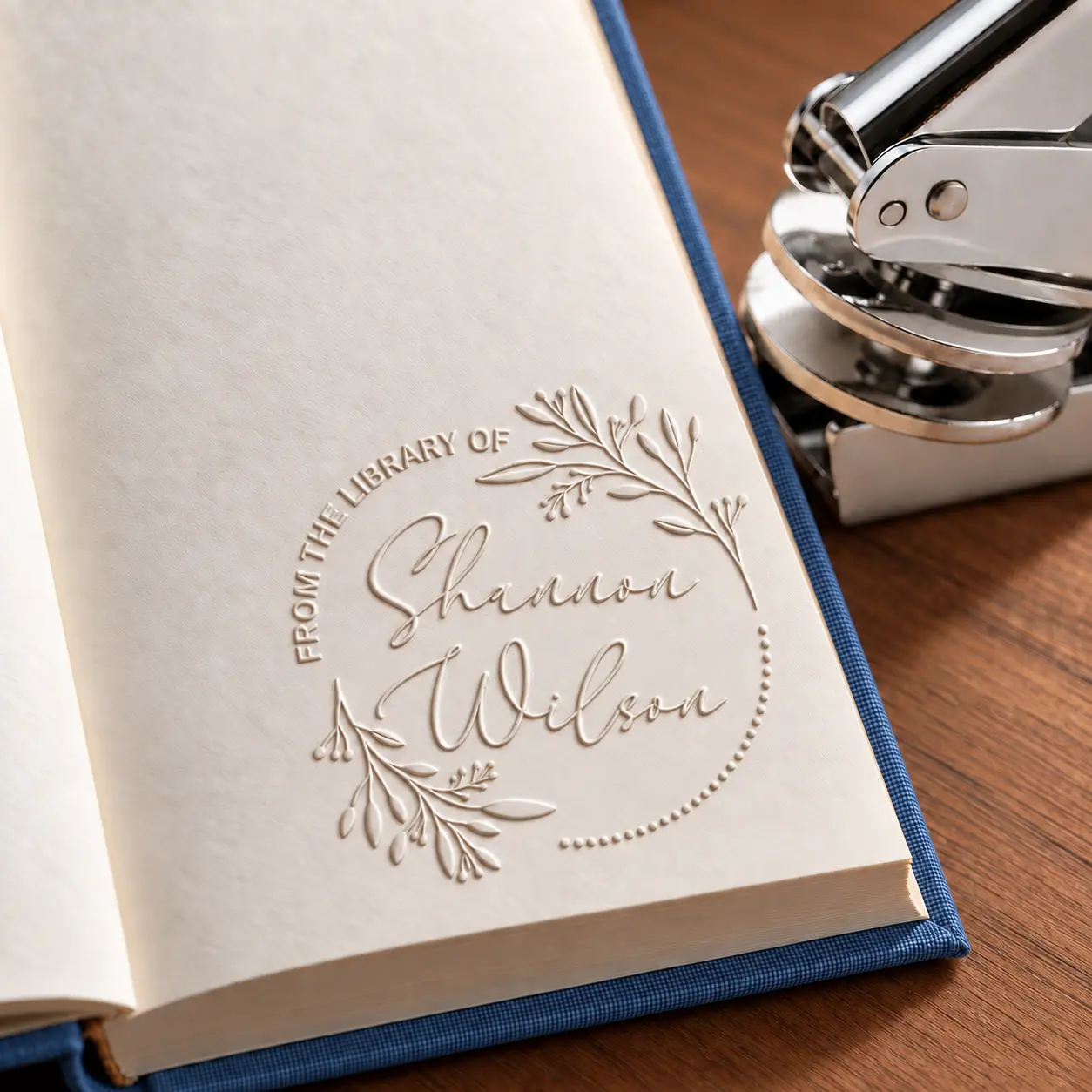 Custom Book Embosser Personal Library Seal From the Library Of Personalized Gift for Readers Teachers Made in USA Customizable Design