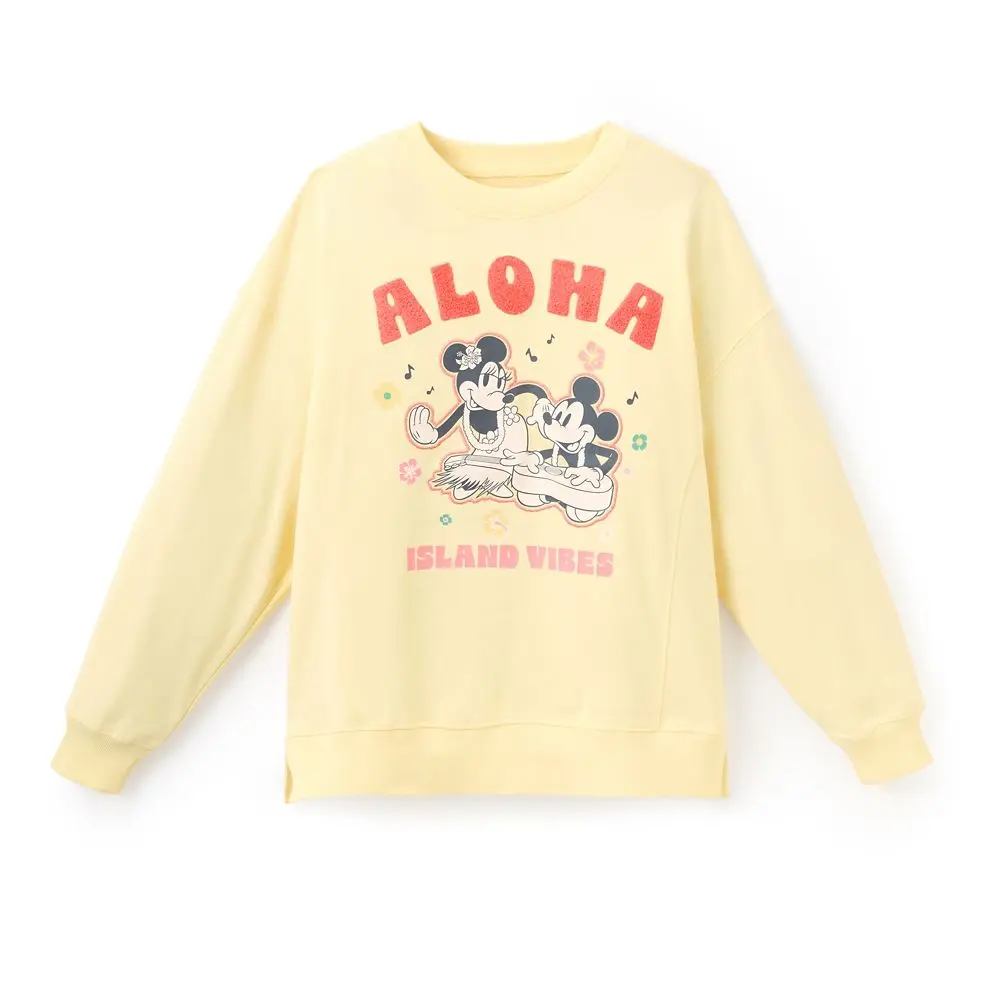 Disney Store Mickey and Minnie Mouse ''Aloha'' Pullover Sweatshirt for Women