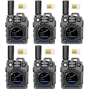 5/6/7pcs 5000-miles Long-range Public-network Radio, SOS Alert, Flashing Red And Blue Strobe Lights, One-touch PTT (Push-to-Talk) Ready For Use, Multi-user Communication. Comes With SIM Card No Monthly Fees, Commercial, Industrial, Home, Security, Outdoor