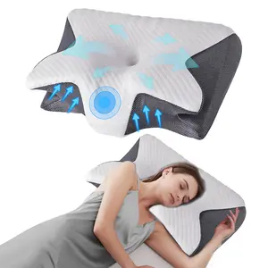 Two-way design with two different heights, ergonomic memory foam pillow for neck and shoulder relaxation, and contoured armrests for side and stomach sleepers. Great Christmas and Mother's Day gift.