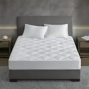 Croscill Signature White Dobby Cotton Waterproof Mattress Pad, Queen, King, Cal King