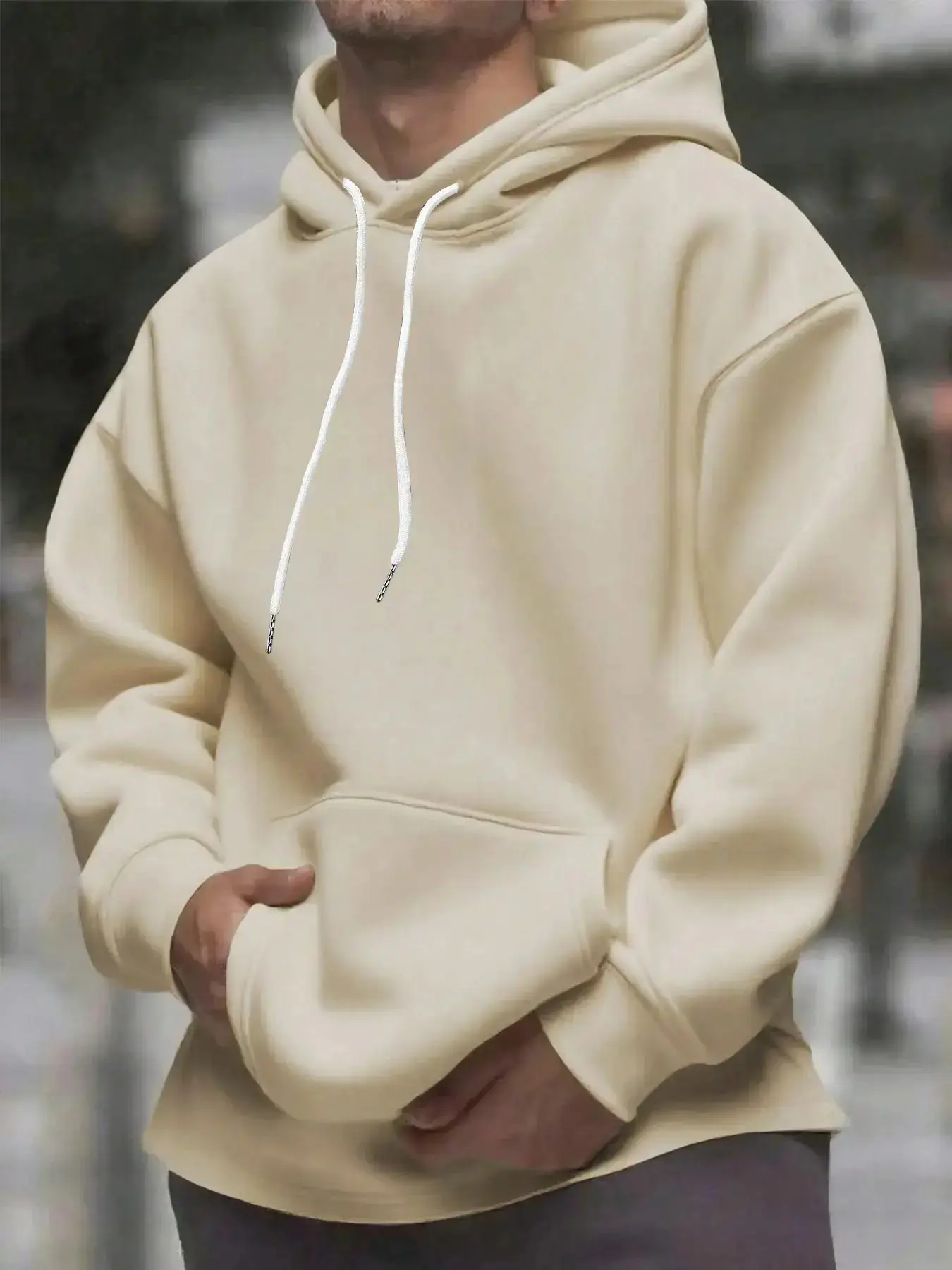 Men's Fashion Hooded Sweatshirt, Casual Lightweight Polyester Hoodie for Autumn and Winter, Large Size Sports Wear