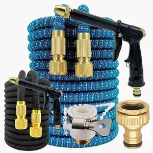 High-Pressure Water Gun Set, Thick Latex Expandable Hose, Garden Irrigation, Car Washing, Glass Cleaning, Soft Tube Nozzle Spray Kit, Car Wash Sprayer, Car Wash Equipment, Car Wash Jet, Car Wash Supplies, Car Washing Tool