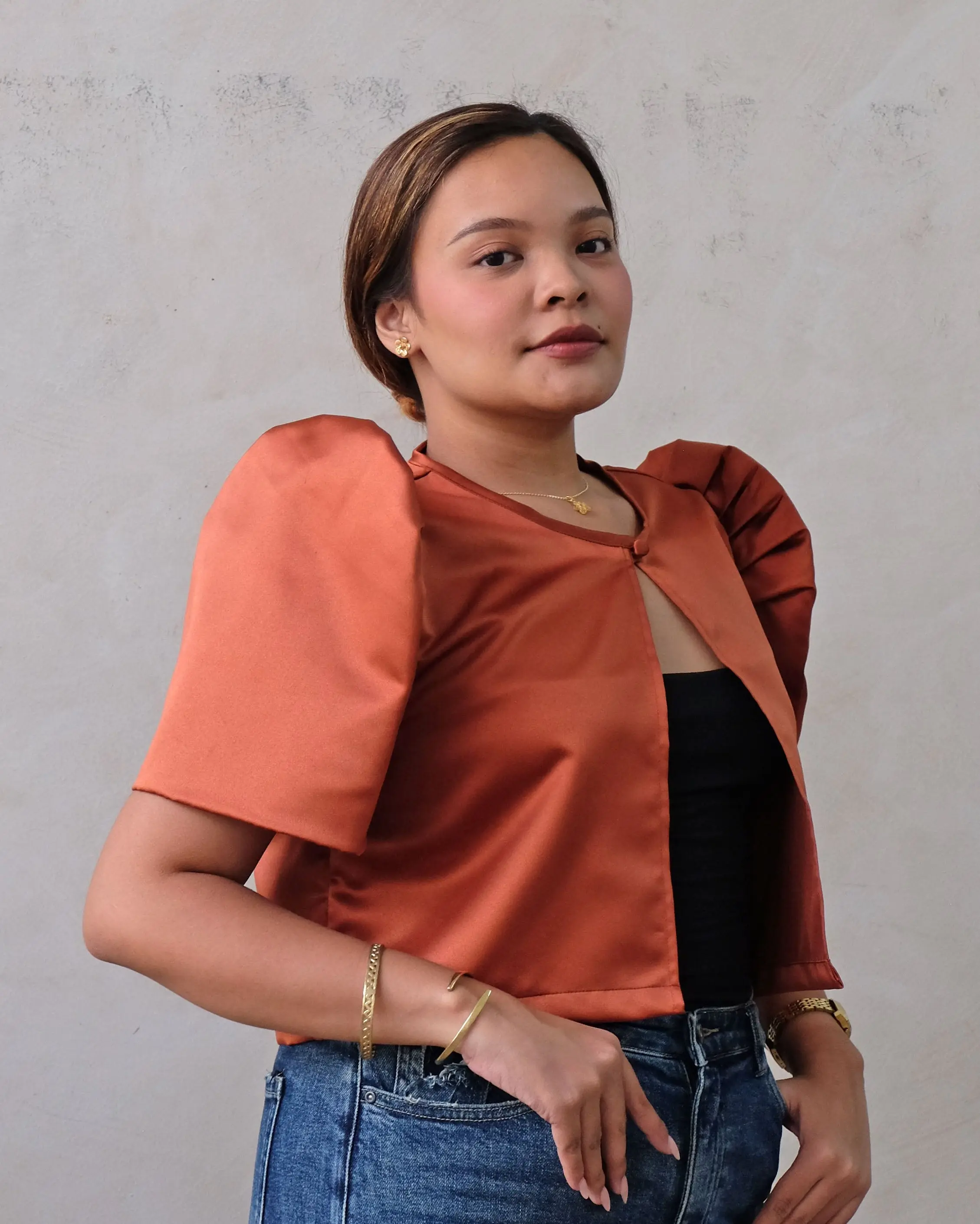 Satin Butterfly Sleeve Bolero