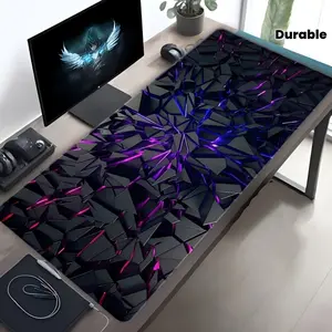 “Viral Neon Geometric Mouse Pad | Black Purple 3D Desk Mat | Oversized Non-Slip Gaming Pad | Cyberpunk Aesthetic Decor | Smooth Surface for Pro Play | Trendy Tech Vibe Desk Setup 2025 #FYP #GamingRoom #CyberpunkVibes #TechDesk”