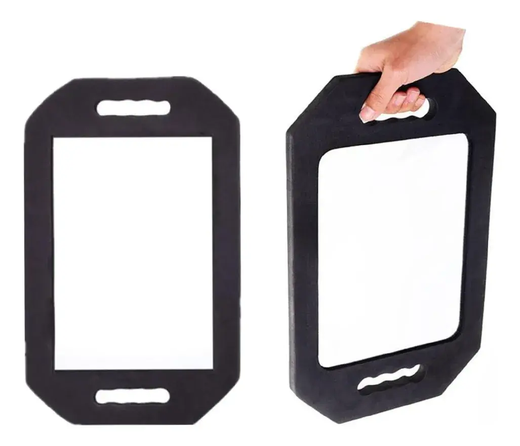 Large Rectangular Hand Mirrors with Handle - Lightweight Double-Handle Beauty & Personal Care Accessory for Hair Salons, Hairstylists and Barbers