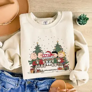 Christmas Peanuts Sweatshirt, Christmas Sweatshirt, Charlie Brown Friends Hoodie, Cute Dog Sweatshirt, Christmas Gifts