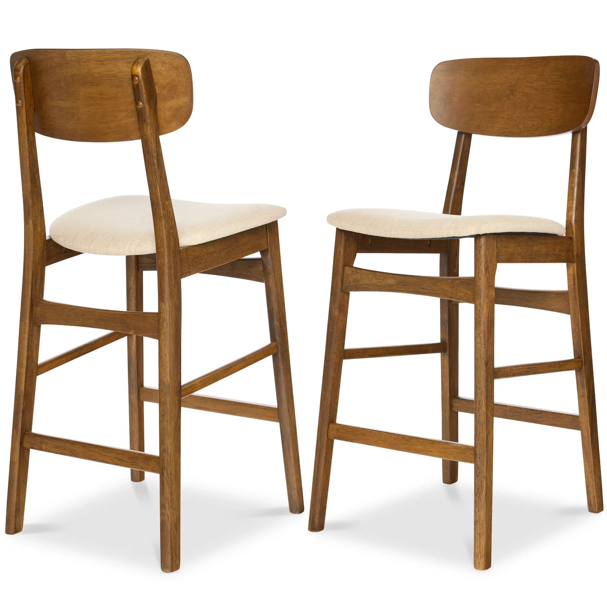 Best Choice Products 2-Piece Farmhouse Counter Height Bar Stool Set w/ Cushioned Seat, Wooden Backrest Best Choice Products 2-Piece Farmhouse Counter Height Bar Stool Set w/ Cushioned Seat, Wooden Backrest