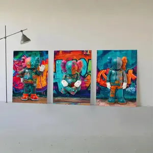 Graffiti Poster Set of 3,Hypebeast Wall ArtSneaker Wall Figure, Minimalist Art, Bedroom Decore Unframed Poster