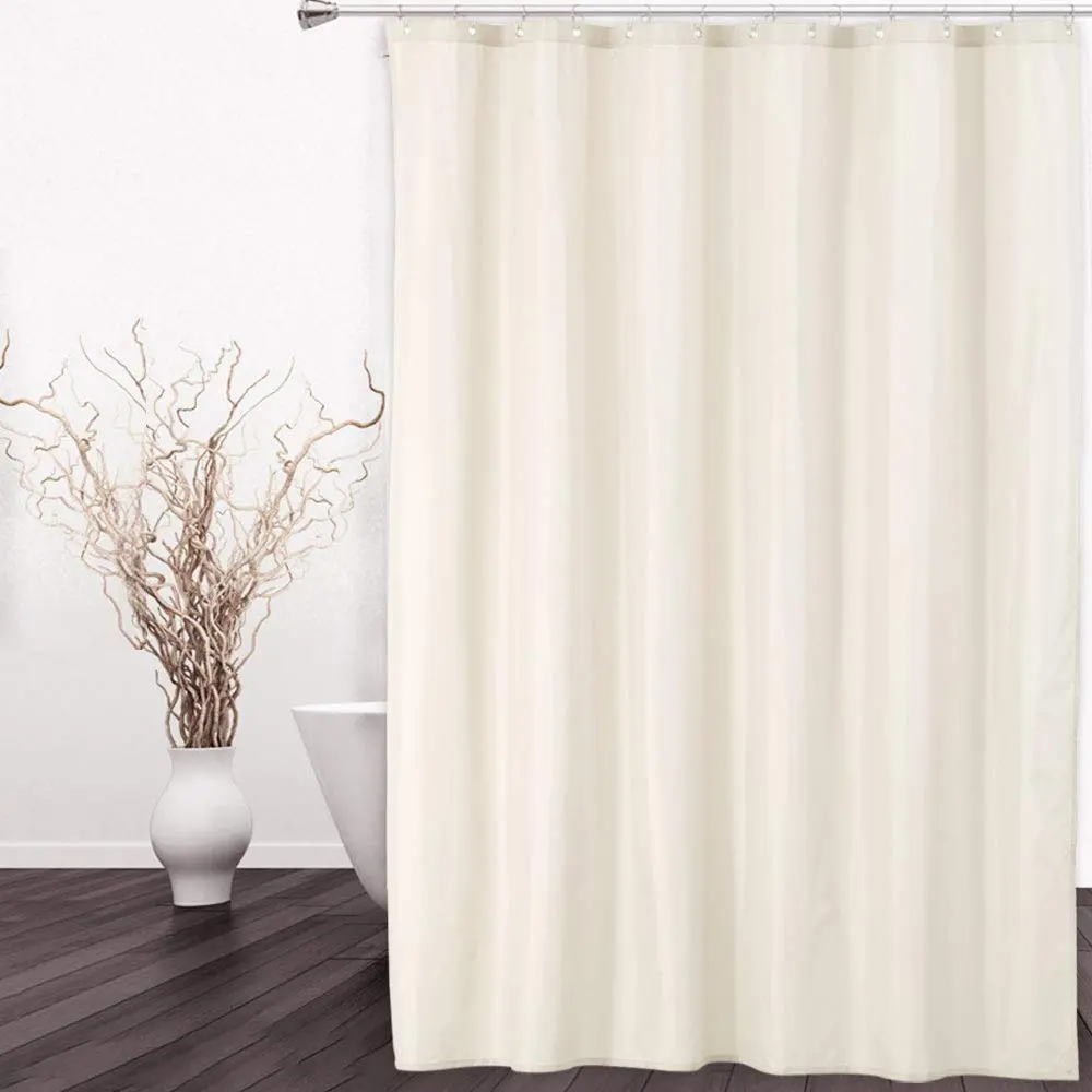 Garvee Hotel Quality Waterproof Fabric Shower Curtain Liner – Durable Polyester, Machine Washable, Form & Rust Resistant, Magnetic Hem – Ivory, 72 x 72 Inches