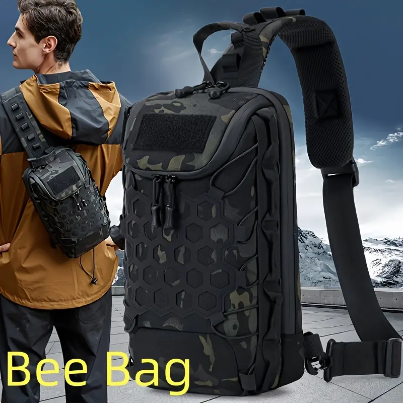 [Best Seller] Large Capacity Tactical Sling Bag - Durable Waterproof Oxford Fabric, Adjustable Crossbody Shoulder Strap, Multi-Compartment Gym Bag for Outdoor Enthusiasts, Hiking, Messenger Bag