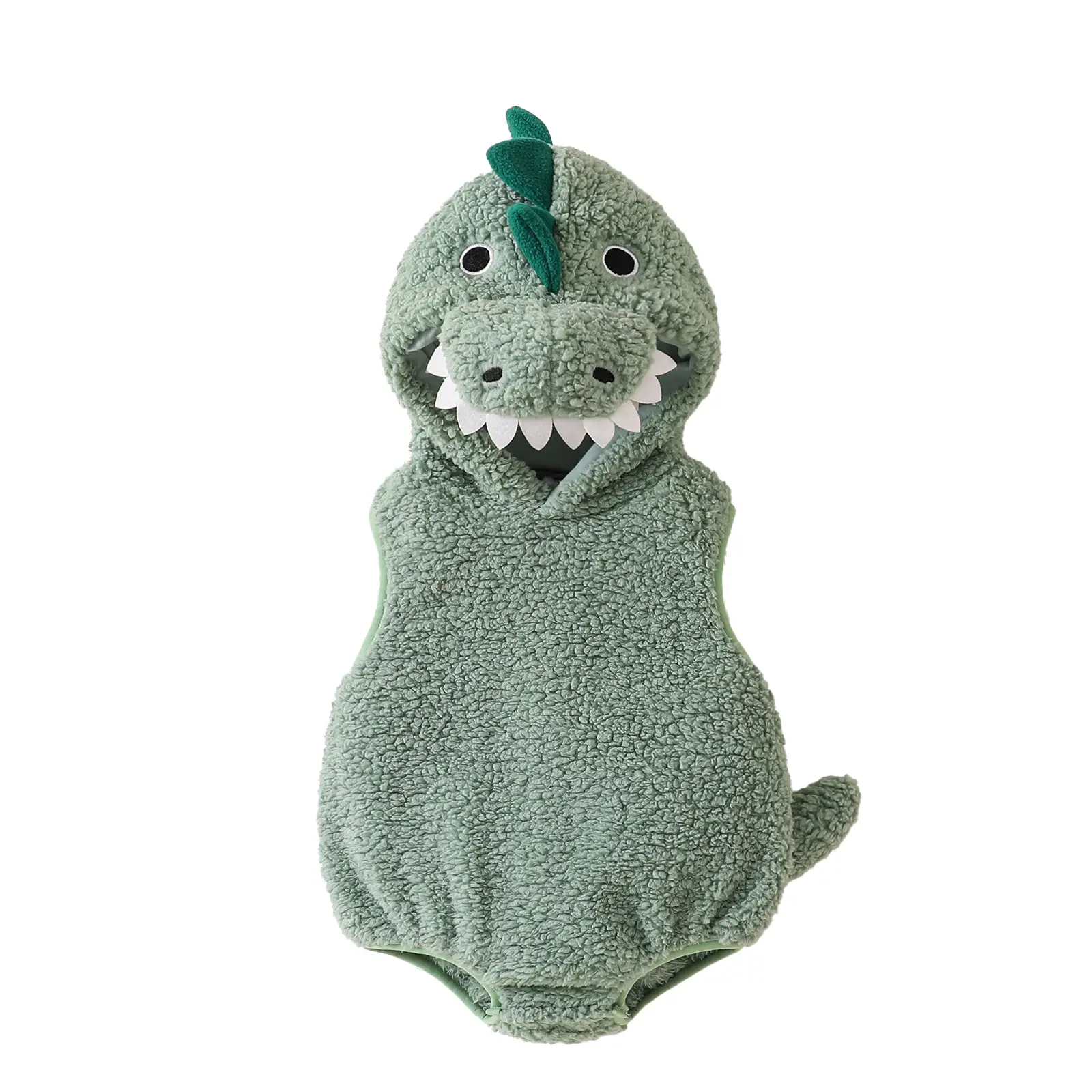 Infant Baby Boy Girl Dinosaur Outfit Halloween Costume Fleece Bodysuit Newborn  Sleeveless Hooded Romper Jumpsuit ​