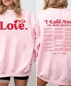 I Love You in Book Quotes Shirt, Book Lover Shirt, Gift for Reader, Different Ways Say I Love You, Aesthetic Love You Shirt, Valentine Gift For Her