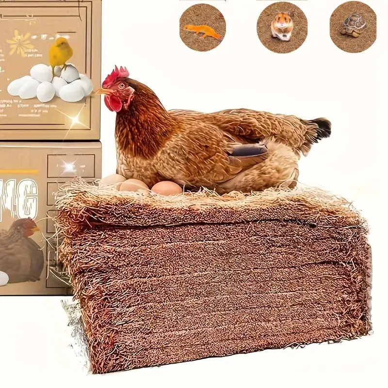 10-PACK Reusable Coconut Fiber Mat - Versatile Garden Box Liner & Planting Mat, Moisture-Proof, Insulating, Ideal for Bird & Amphibian Egg-Laying, Easy to Clean & Maintain