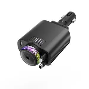 Car Battery Charger with Aromatherapy Function, Car Aroma Diffuser with Starry Sky Atmosphere Light, Car Aroma Diffuser with 2 Fast Charging Lines & Dual Charging Ports, Car Fragrance, Car Aromatherapy Machine, Car Accessory