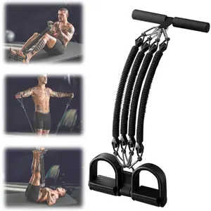 Adjustable Resistance Band Set - 4 Resistance Bands, Total Weight 100 Lbs, Includes Pedals and Grips, Suitable for Leg and Core Muscle Training