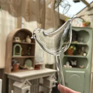 Glass Bird Plant Watering Globe | Self-Watering Fairy Garden Accent