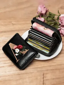 Women Men Wallet,Personalized Design Wallet,Letter Wallet,Personalized Custom Signature Wallet,Initial Name A To Z Pattern,Versatile Zipper Coin Wallet,Letter Graphic Card Holder Multi-Card Organizer, Business Style Wallet