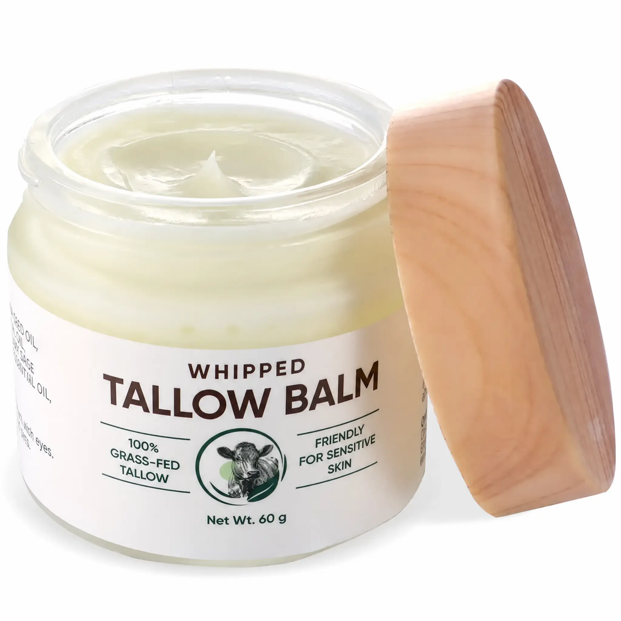 Whipped Tallow Cream 100% Grass-Fed Beef Tallow Cream for Deep Hydration, Skin Barrier Repair, Soothing