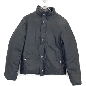 Pre-owned GUCCI Nylon Small Leather Goods GG Pattern Reversible Down Jacket