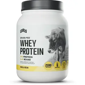 Levels Grass Fed Whey Protein Powder, Vanilla Bean, 24g Protein, 5.4g BCAAs, No Artificial Ingredients