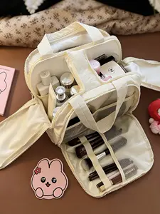 6L Multifunctional Makeup Bag, Makeup Storage Organizer, Large Capacity Travel Cosmetic Bag, Cosmetics Bag, Portable New Color Handbag, High-End Wash Bag, Candy Color Storage Pouch, Travel Essentials