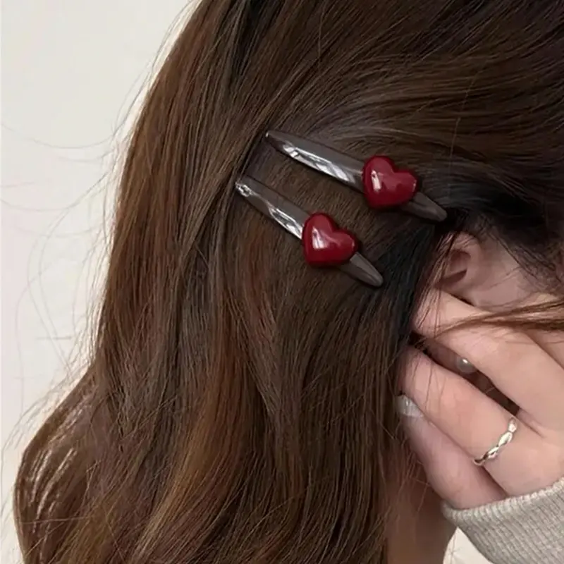 Vintage Heart Shaped Hair Clips, Barrettes, Cute Hair Accessories for Women & Girls, Minimalist Headwear Suitable for Thick Hair, Fashion Hair Accessories for Party, Daily Decor, Hair Clips for Styling, Metal Hair Clips