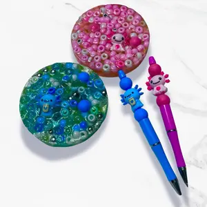 Reusable Picky  Pad with fidget pen- Eco-Friendly Remeltable PickyPad with Diverse Beads for Anxiety Relief & Skin Picking - Non-Toxic, Handmade, Safe for Daily Use - Thoughtful Gift for Self-Care