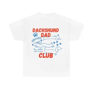 Dachshund Dad Club Unisex T-Shirt – 100%25 Cotton Funny Dog Lover Tee, Trendy Graphic Shirt for Dog Owners, Perfect Gift for Men or Women, Pet Parent Outfit