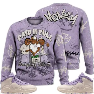 10 Hydrangeas Outfits, Hydrangeas Wild Grape 10s Ugly Sweater, Money Paid In Full Streetwear Unisex Sneaker Matching Shirts