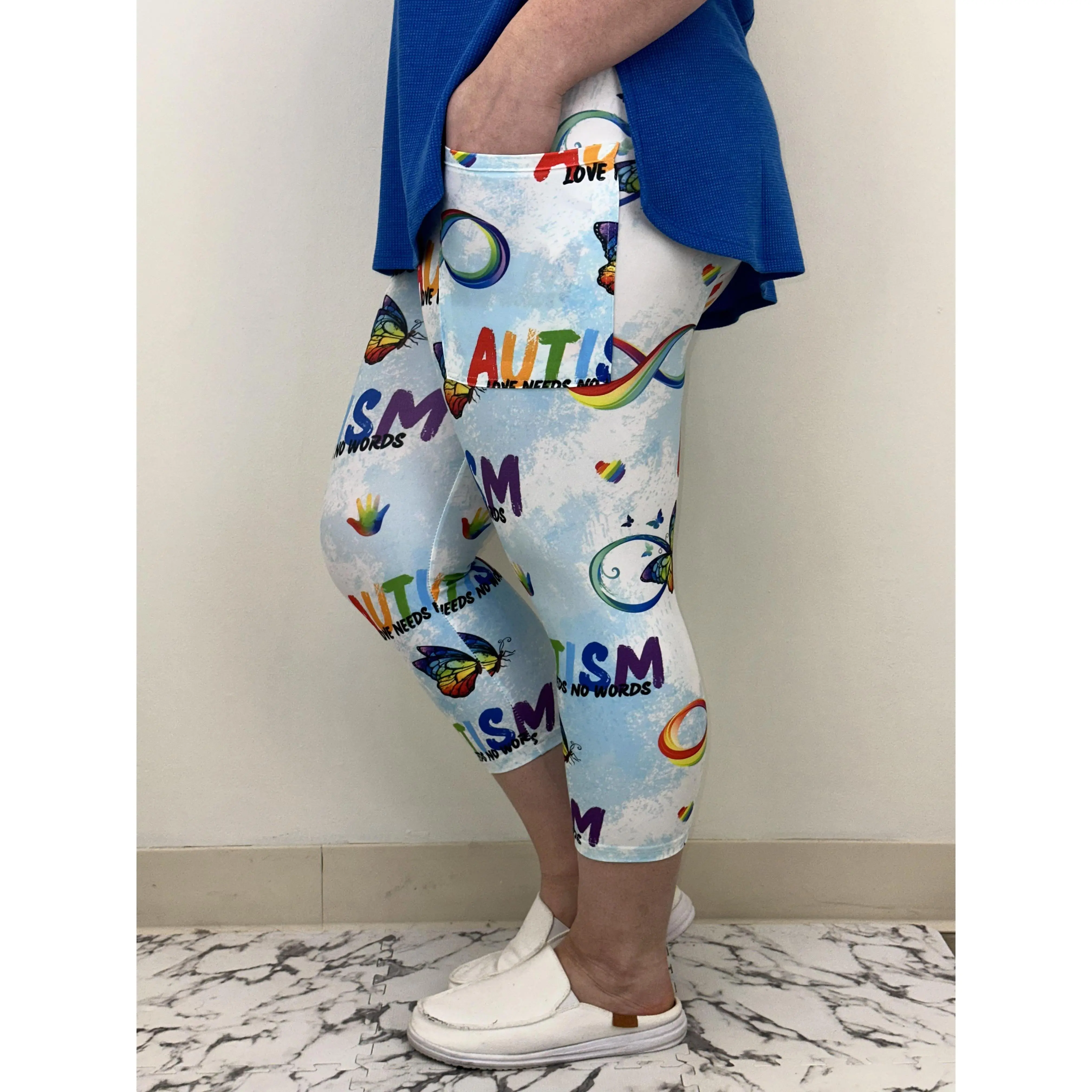 Autism Awareness Capri w/ Pockets (Kid's Leggings)
