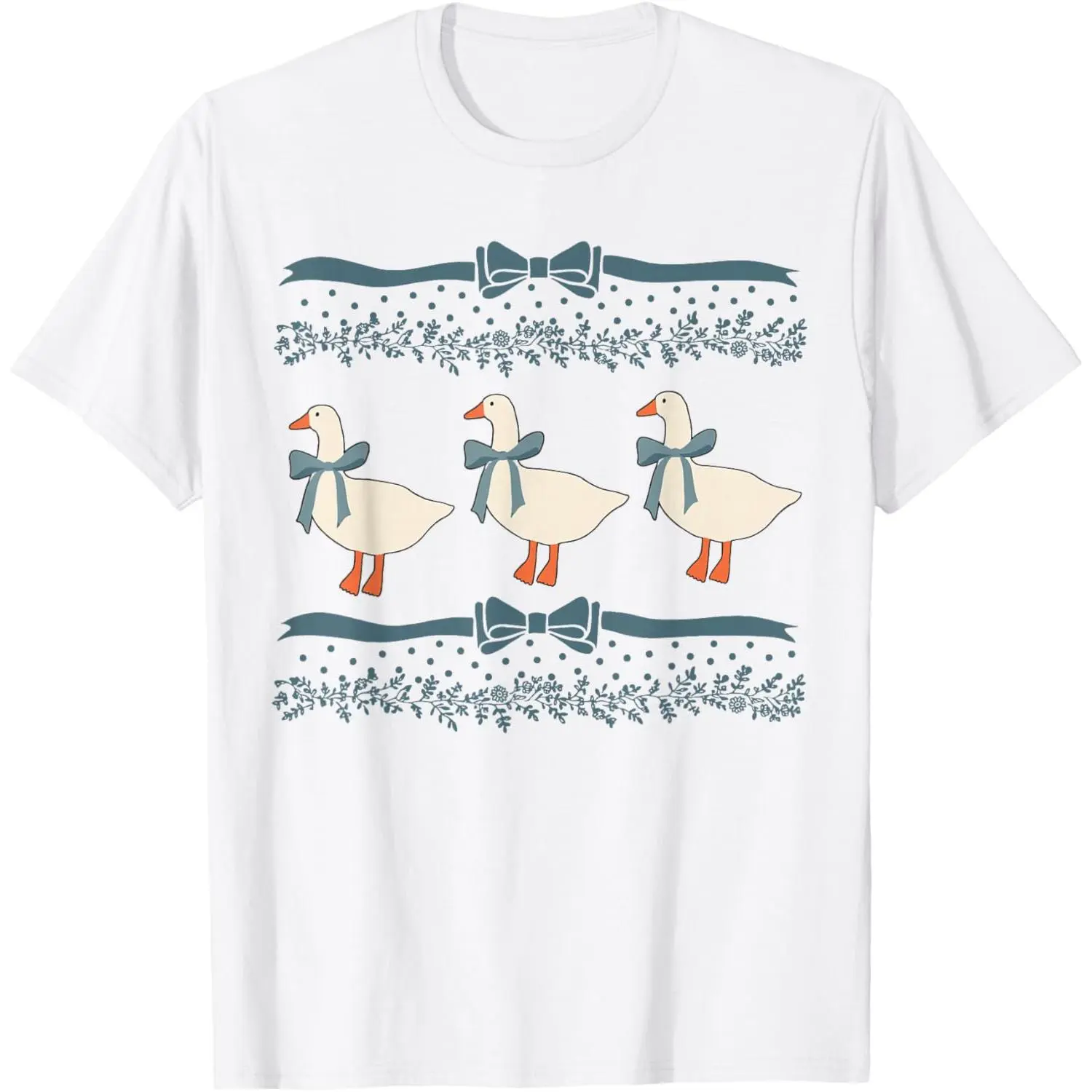 1980s Blue Ribbon Goose With Hearts T-Shirt